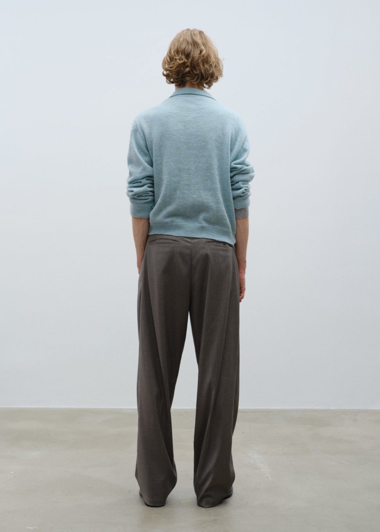 Mohair Knit Polo Sweater