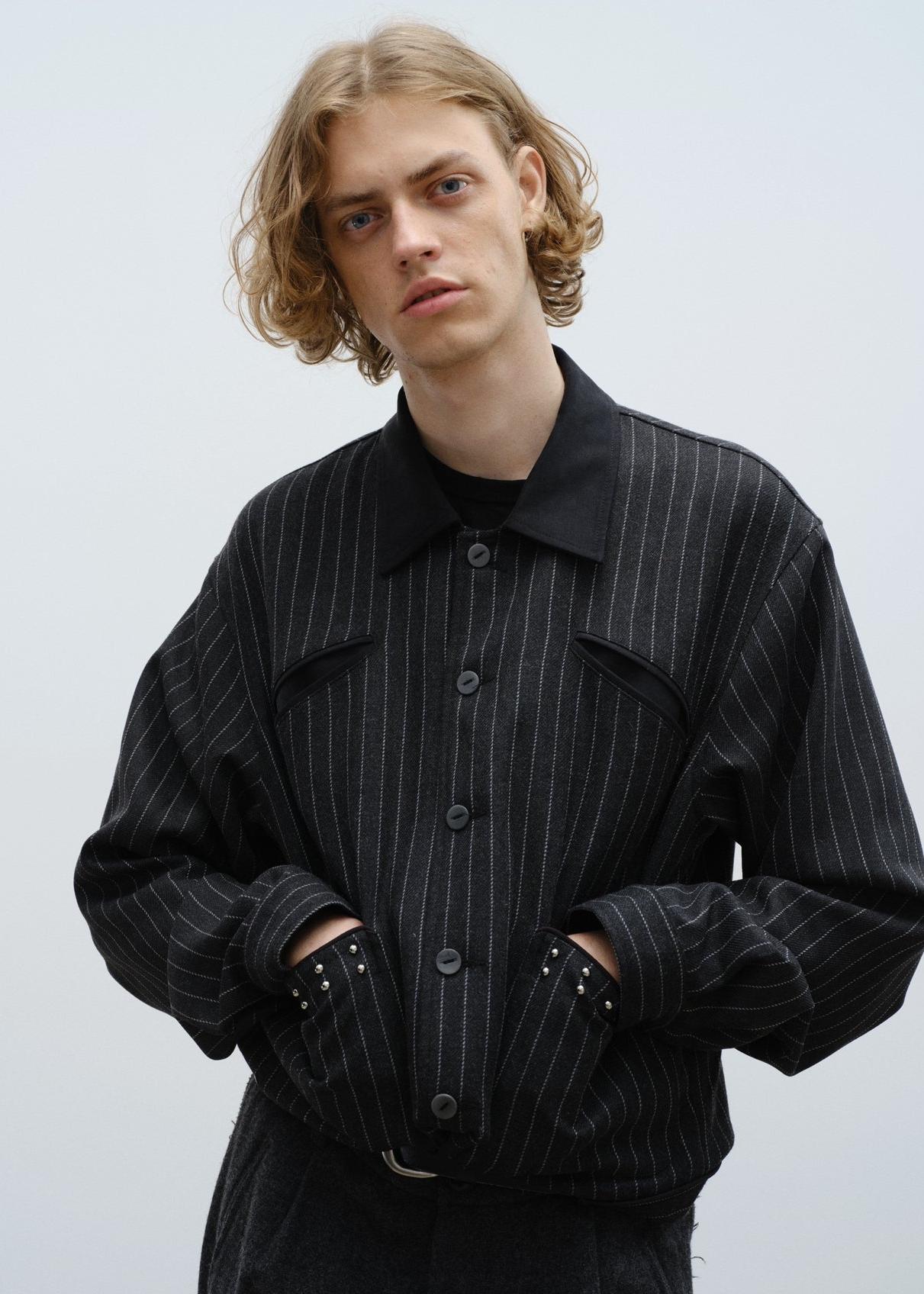 Pinstripe Wool Western Jacket