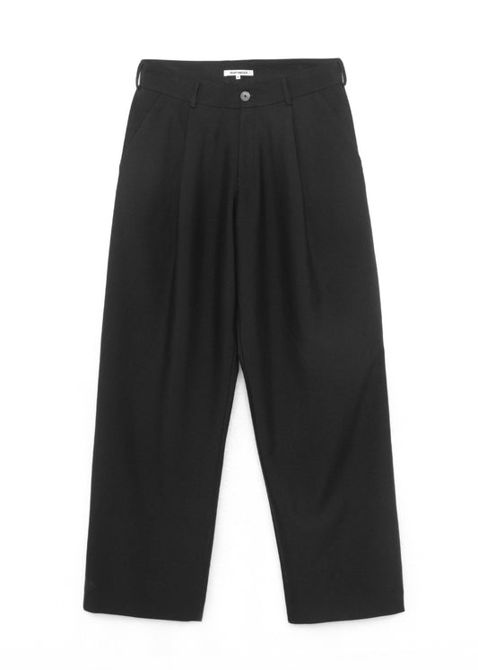 Essential Pleated Wide Leg Trousers - Black