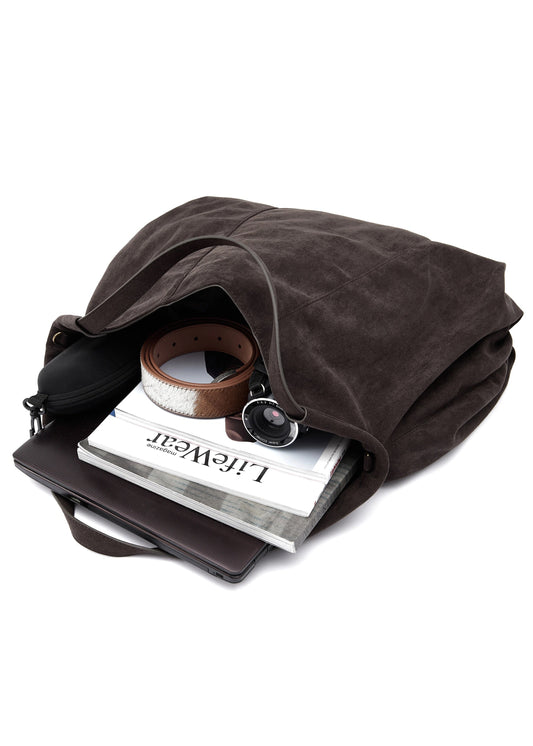 Retro 21 Vegan Suede Bag Dark Brown