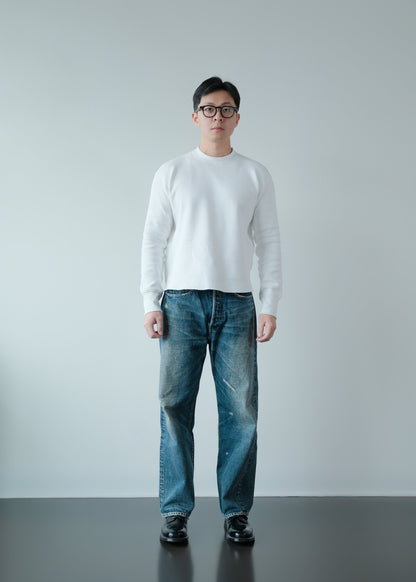 Heavyweight Waffle Knit Crewneck - Jet Black