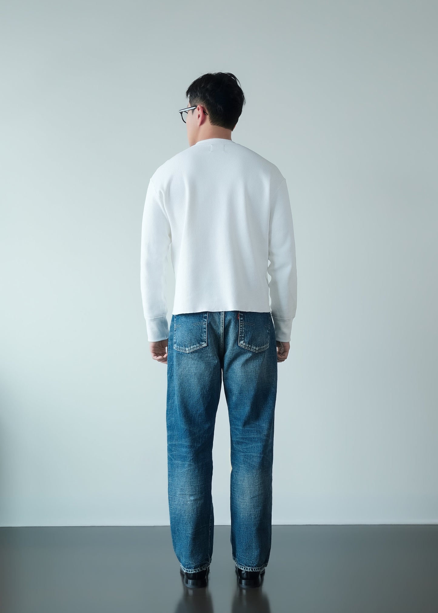 Heavyweight Waffle Knit Crewneck - Jet Black