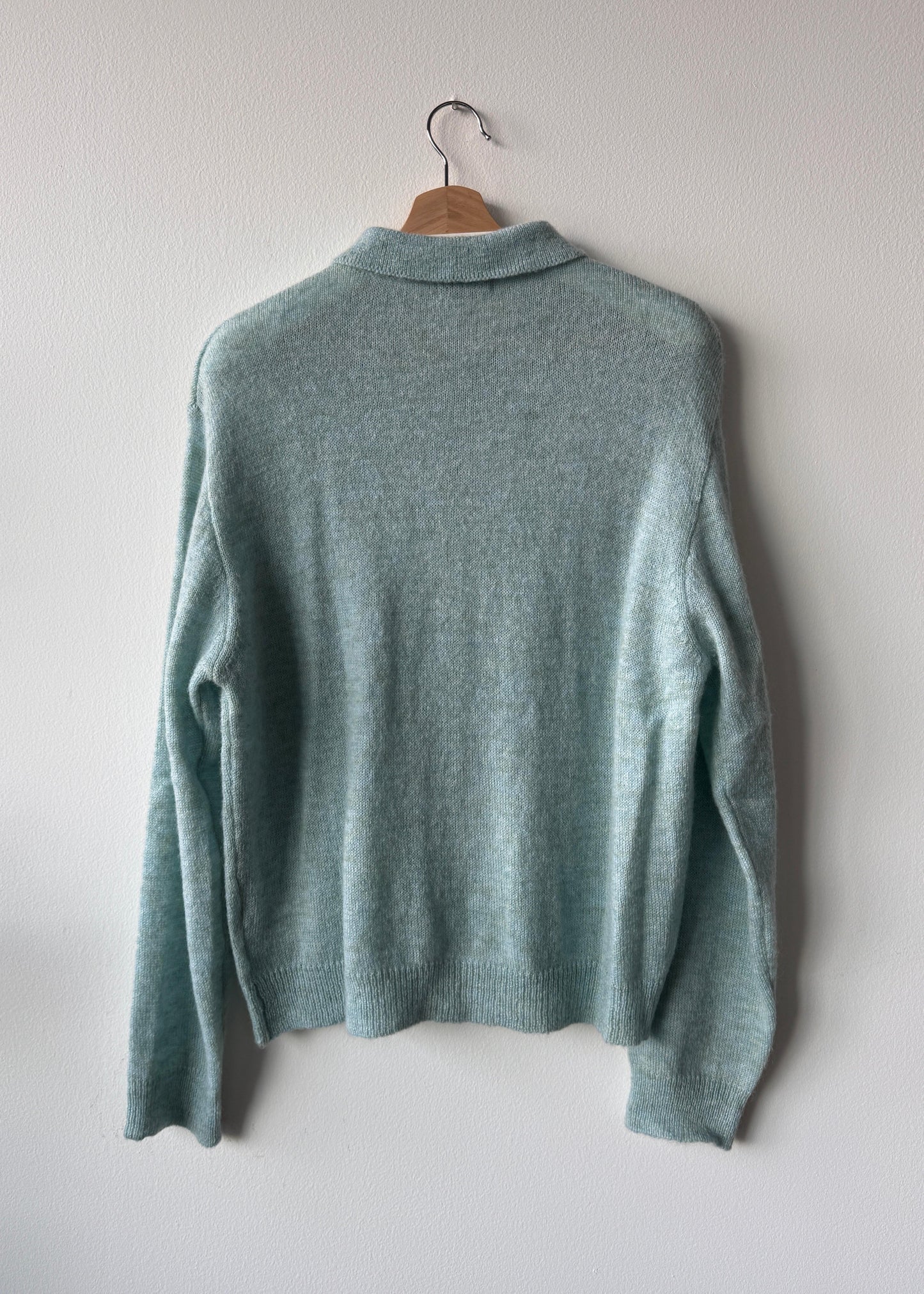 HUNTINGOLD Mohair Knit Polo Sweater (Size: Small)