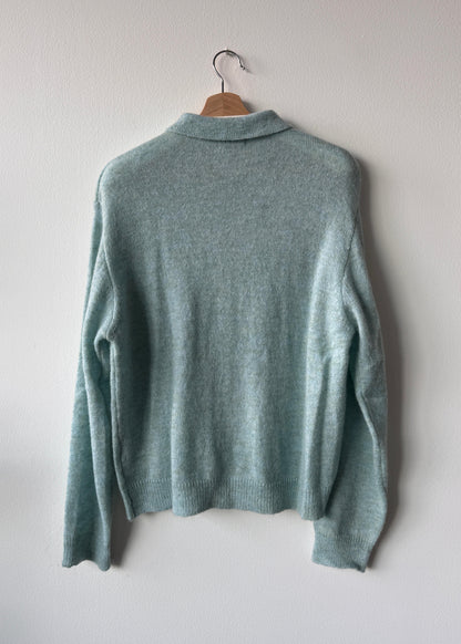HUNTINGOLD Mohair Knit Polo Sweater (Size: Small)