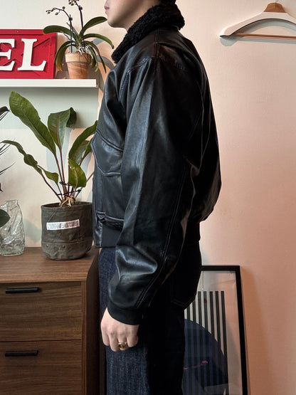 LAID-BACK LOOM FAUX LEATHER Jacket (Size: L)