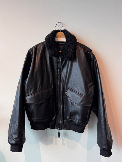 LAID-BACK LOOM FAUX LEATHER Jacket (Size: L)