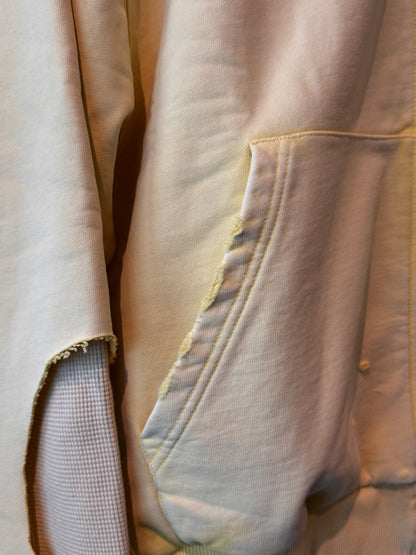 AZUL MARINO Yellow Distressed Heavyweight Hoodie (Size: M)