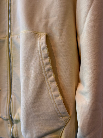 AZUL MARINO Yellow Distressed Heavyweight Hoodie (Size: M)