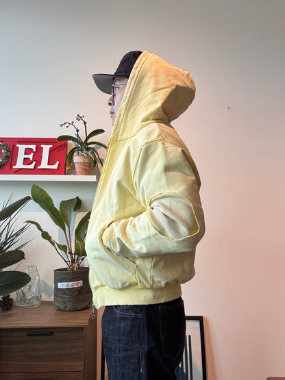 AZUL MARINO Yellow Distressed Heavyweight Hoodie (Size: M)