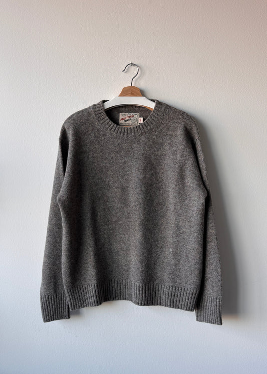 Militora Shaggy Knit Wool Sweater Grey (Size: Large)