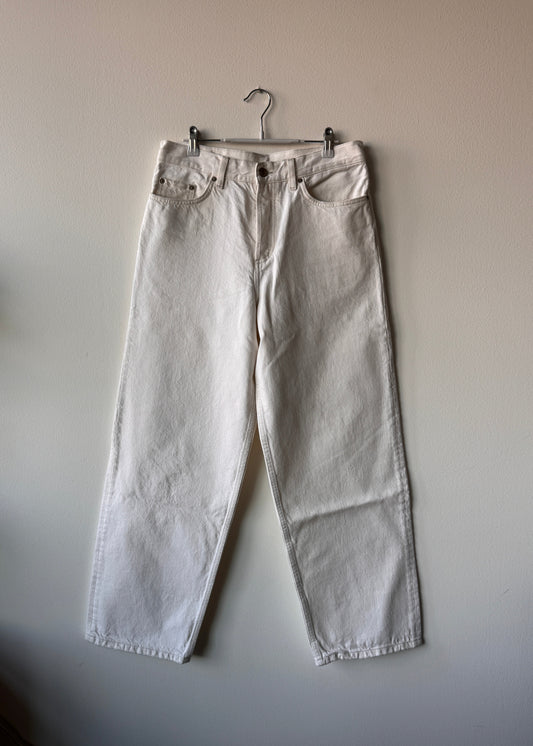 COS Off-White Wide Leg Jeans (Size: 29)