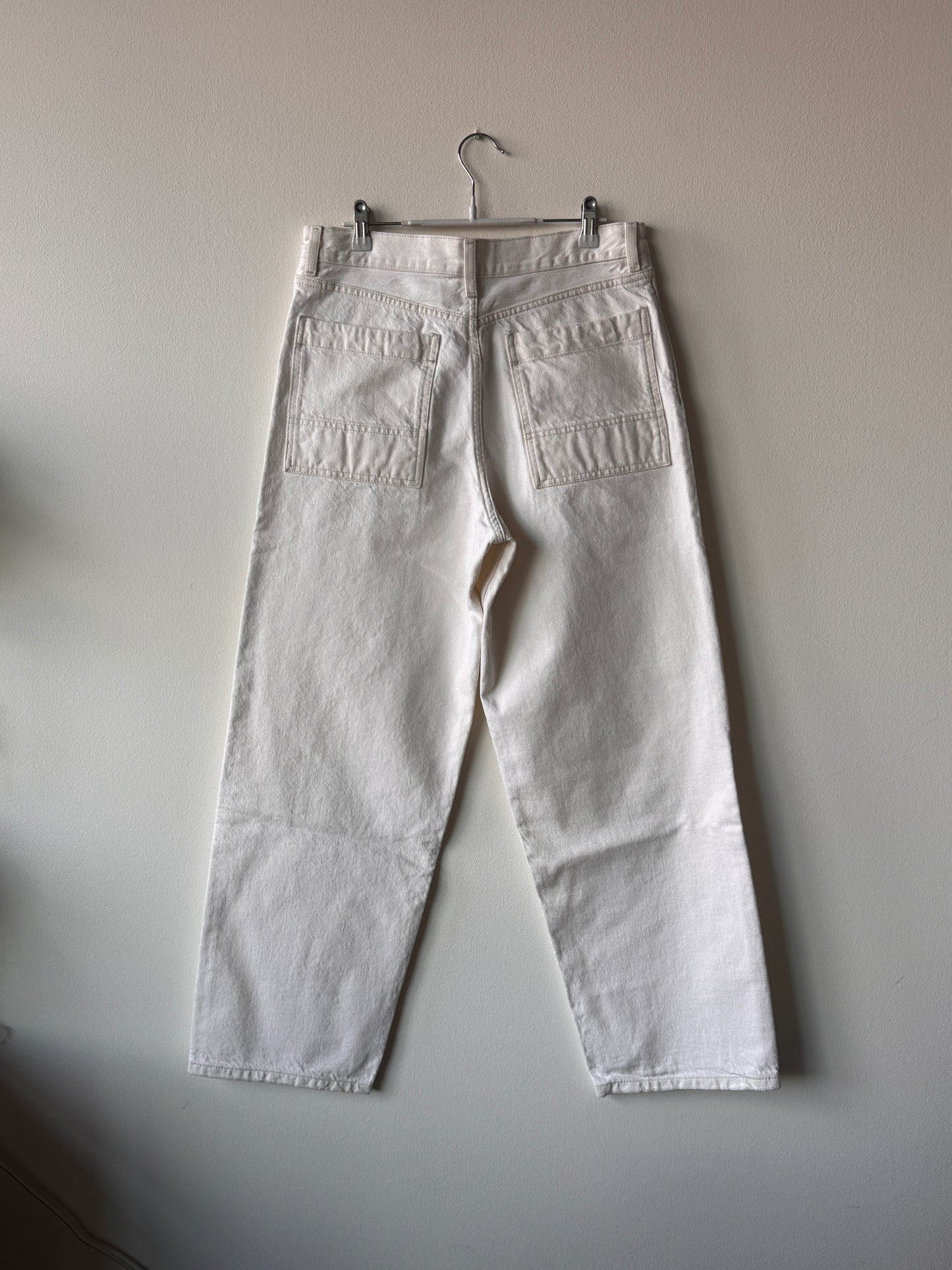 COS Off-White Wide Leg Jeans (Size: 29)