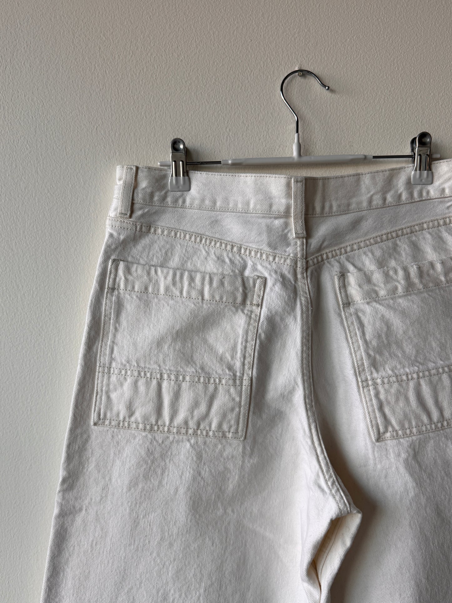 COS Off-White Wide Leg Jeans (Size: 29)