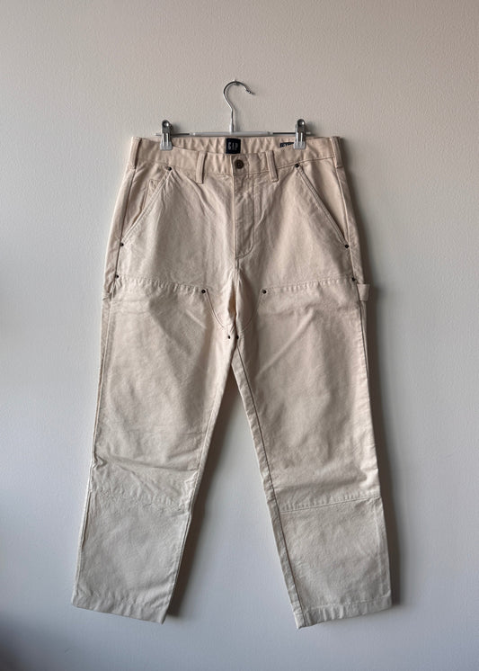 Gap Carpenter Double Knees Pants White (Size: 31)