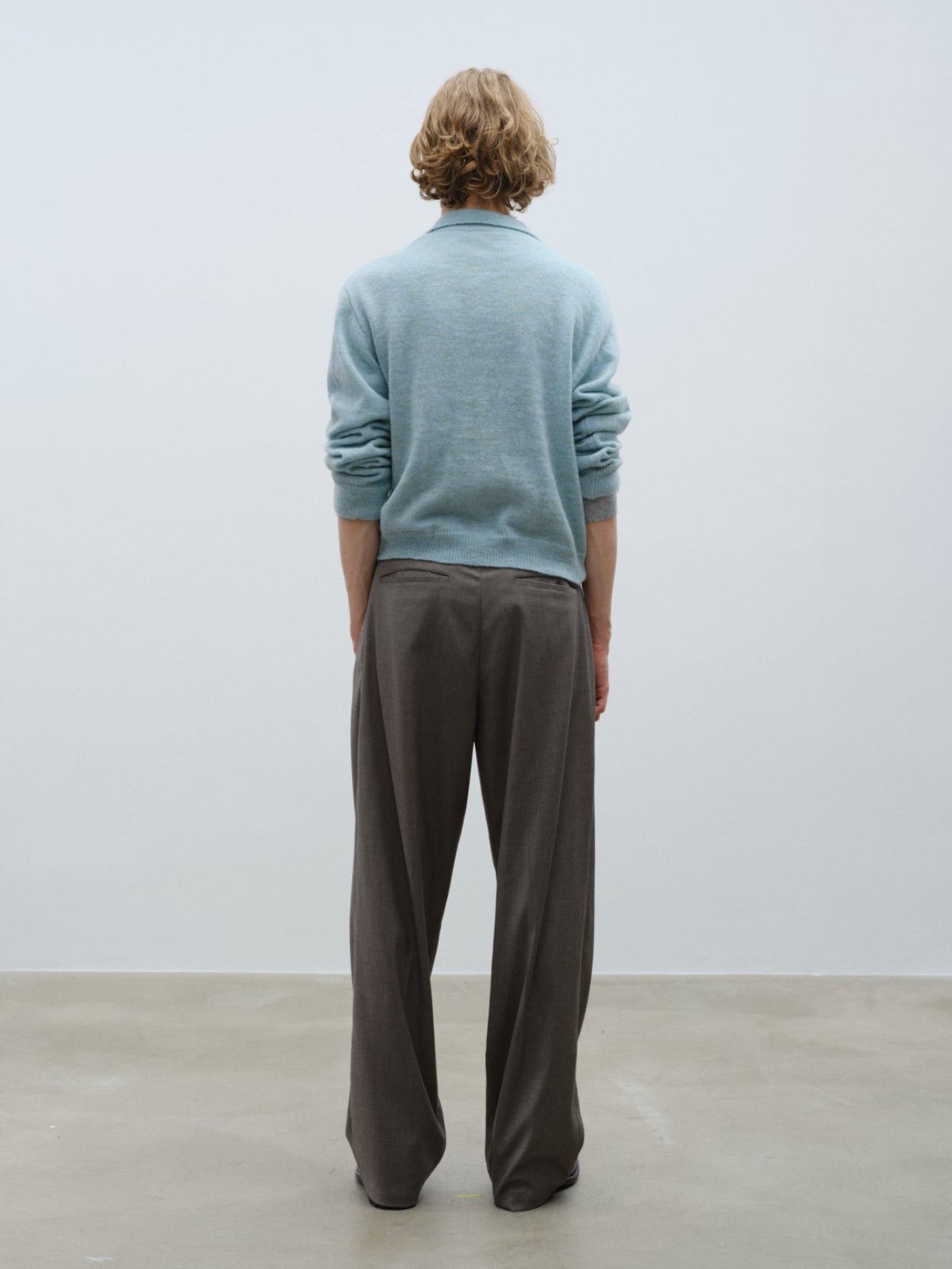 Mohair Knit Polo Sweater