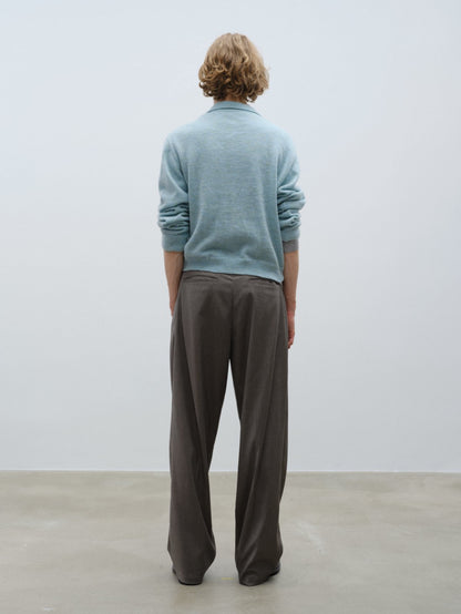 Mohair Knit Polo Sweater