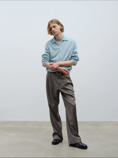 Mohair Knit Polo Sweater