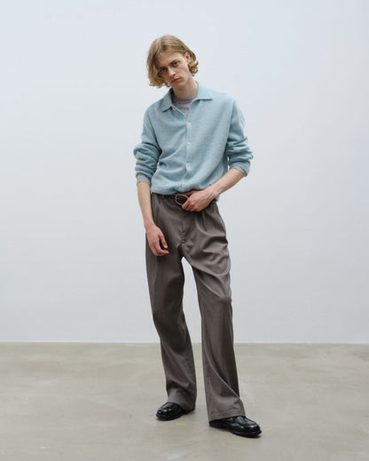 Mohair Knit Polo Sweater