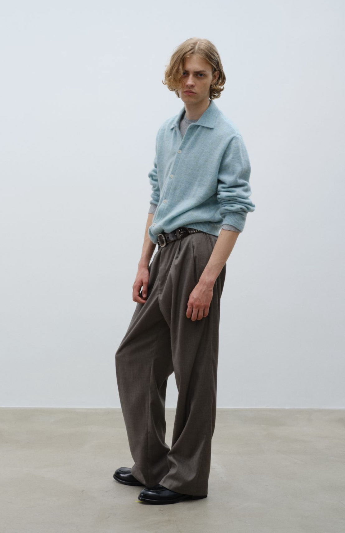 Mohair Knit Polo Sweater