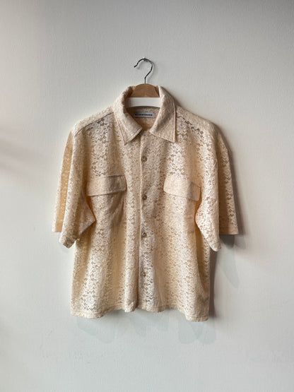 No Maintenance 'Ley' Lace Short Sleeve Shirt (Size: Medium)