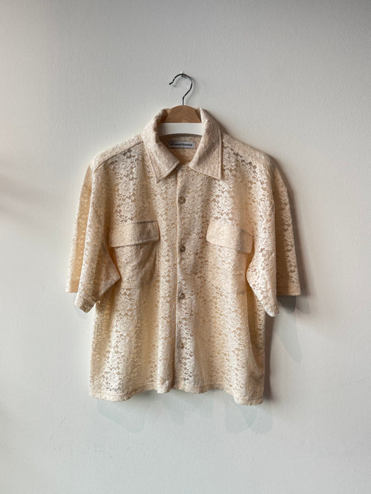 No Maintenance 'Ley' Lace Short Sleeve Shirt (Size: Medium)