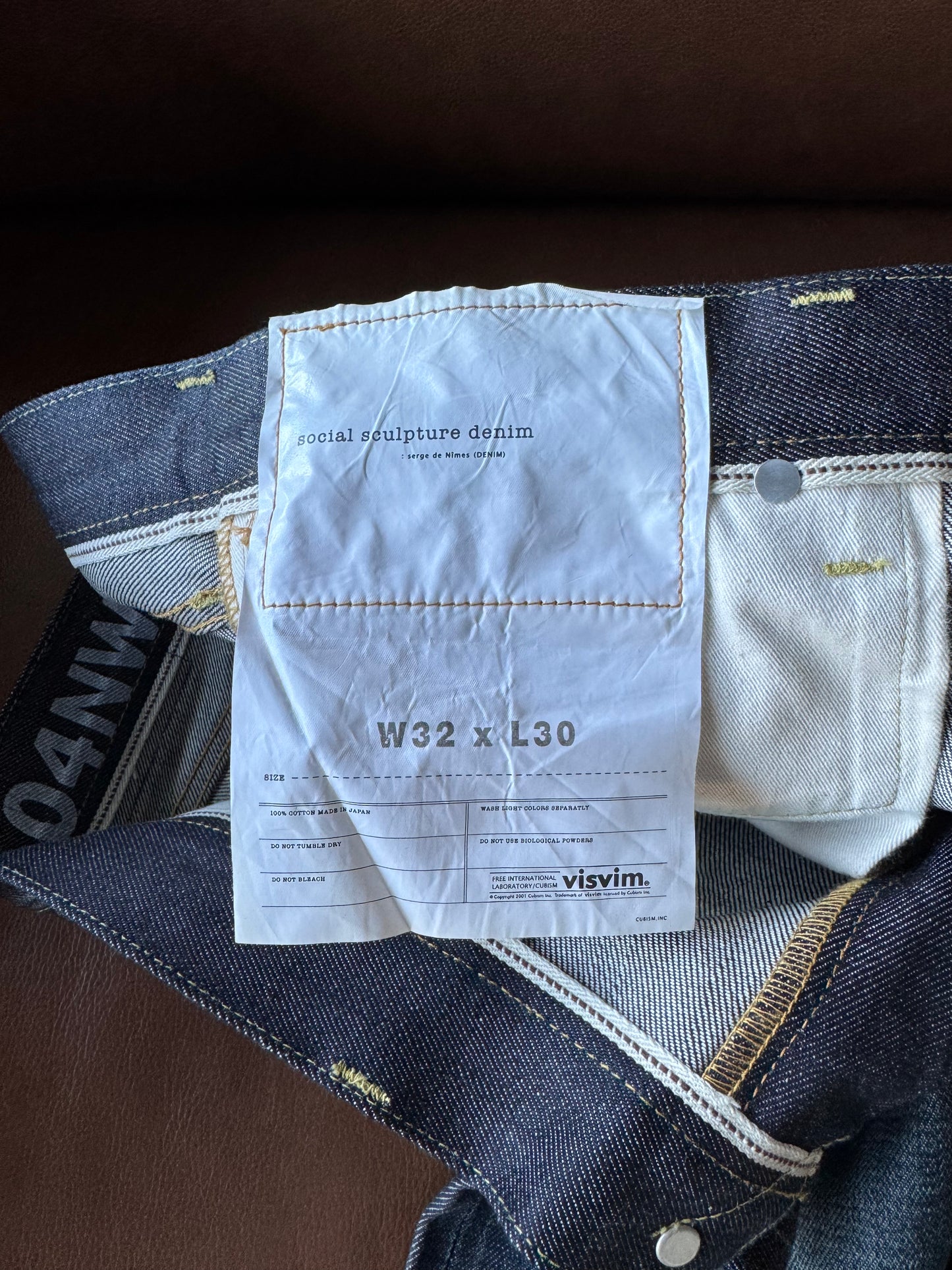 VISVIM 04 Non-Washed Social Sculpture Denim (32x31)