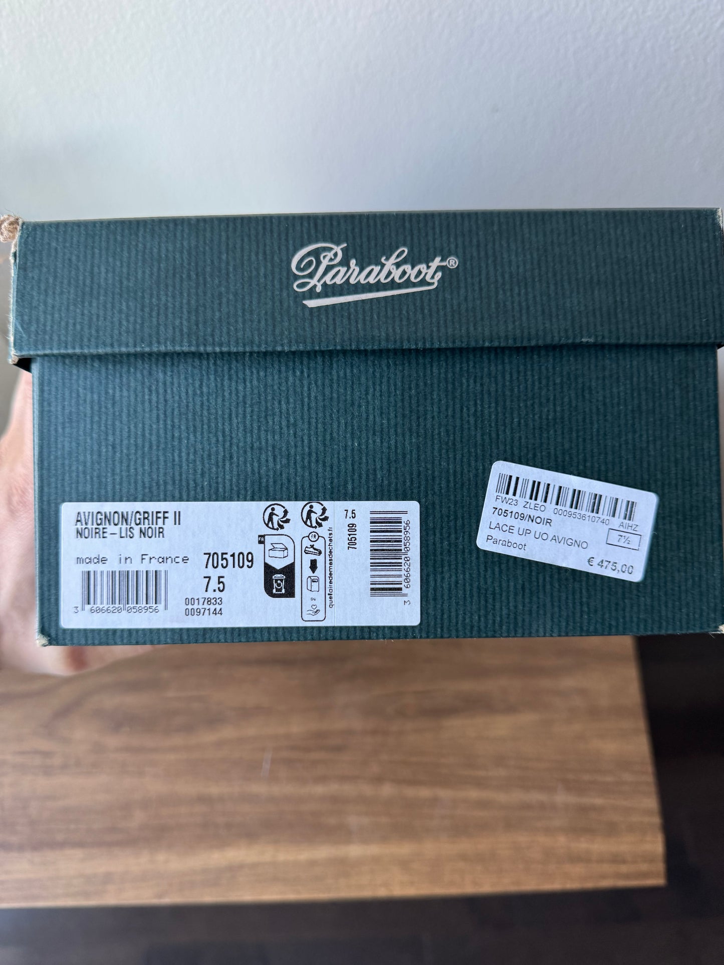 Paraboot Lace Up Avignon Derby Black (UK 7.5)