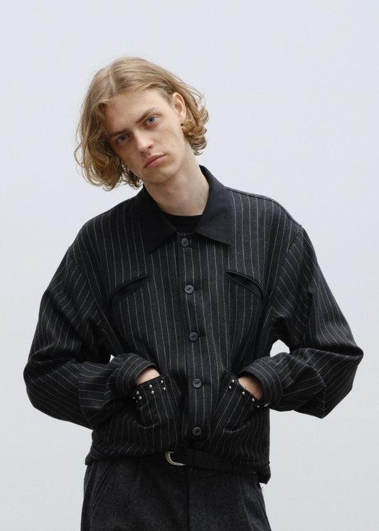 Pinstripe Wool Western Jacket