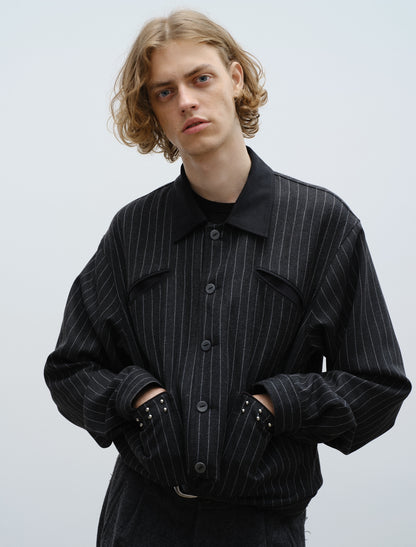 Pinstripe Wool Western Jacket