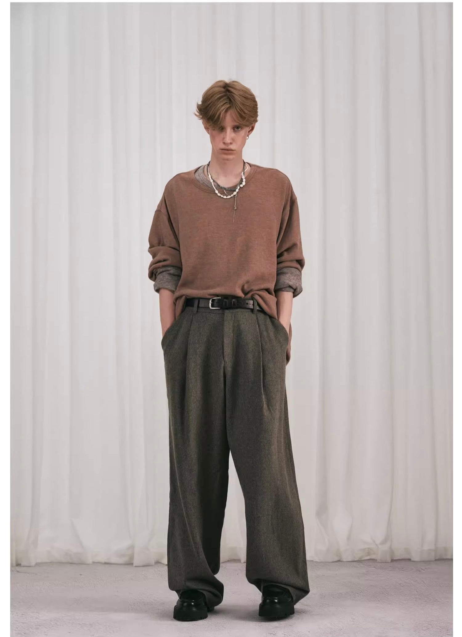 Essential Pleated Wide Leg Trousers - Wool