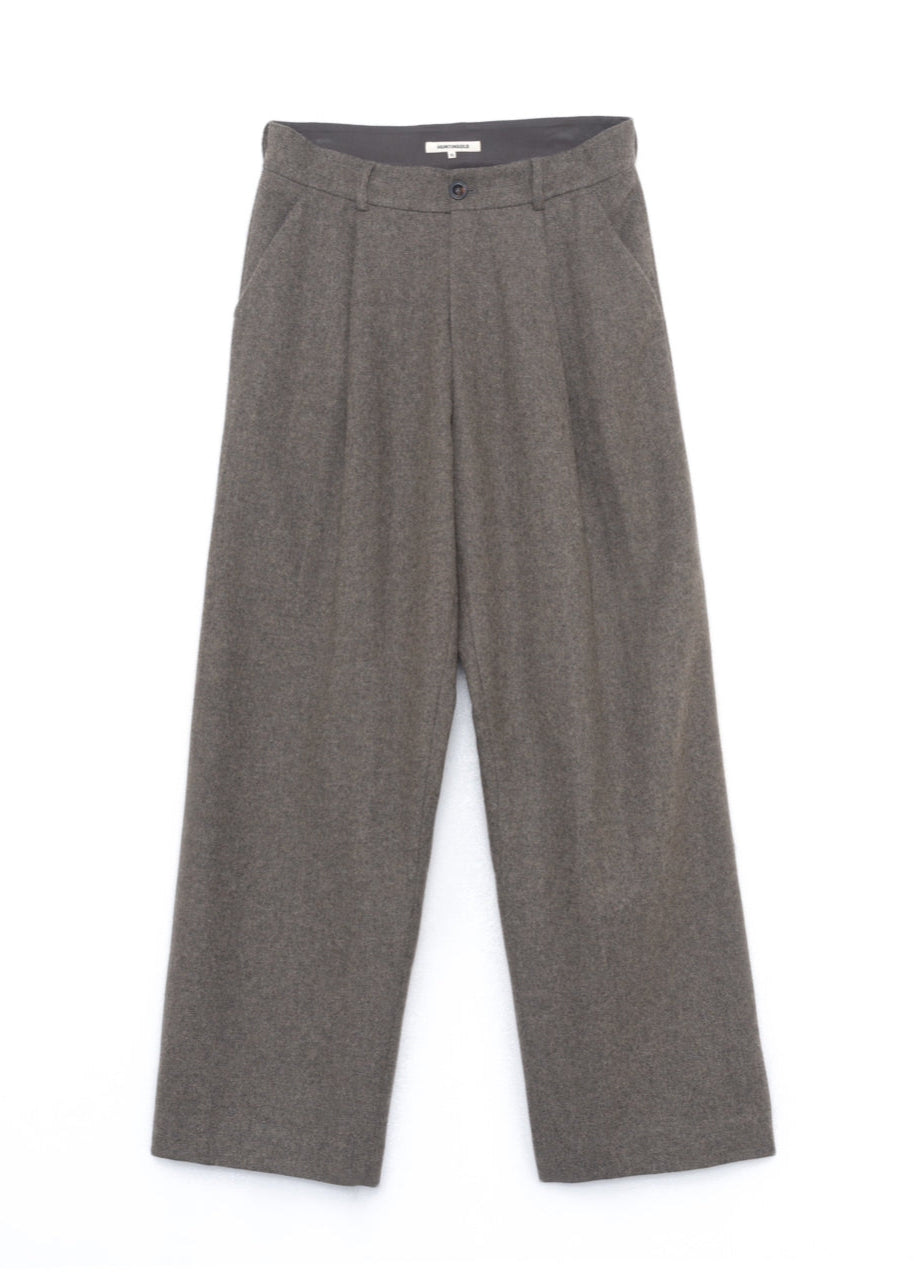 Essential Pleated Wide Leg Trousers - Wool