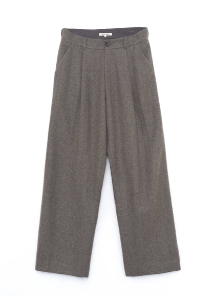 Essential Pleated Wide Leg Trousers - Wool